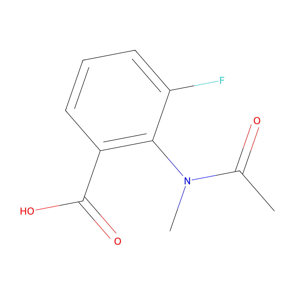 3-fluoro-2-(N-methylacetamido)benzoic acid molecular structure, CAS 1083224-62-7
