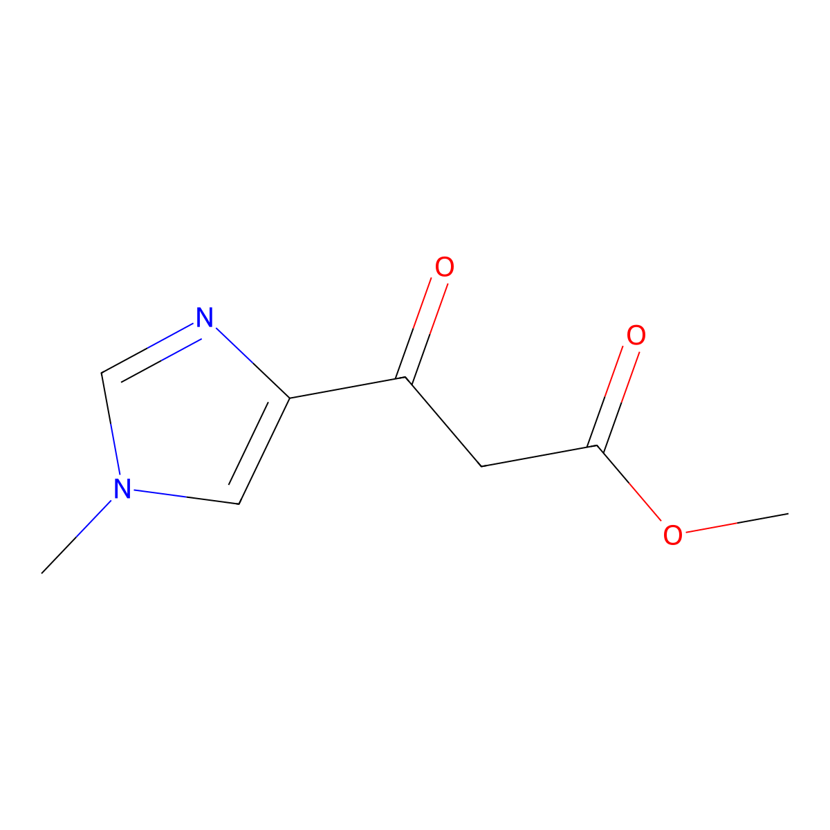 methyl 3-(1-methyl-1H-imidazol-4-yl)-3-oxopropanoate molecular structure, CAS 1083229-61-1