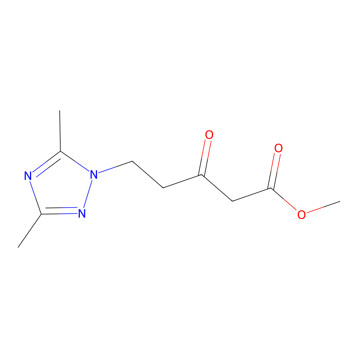 Methyl 5-(3,5-dimethyl-1H-1,2,4-triazol-1-yl)-3-oxopentanoate molecular structure, CAS 1083229-77-9