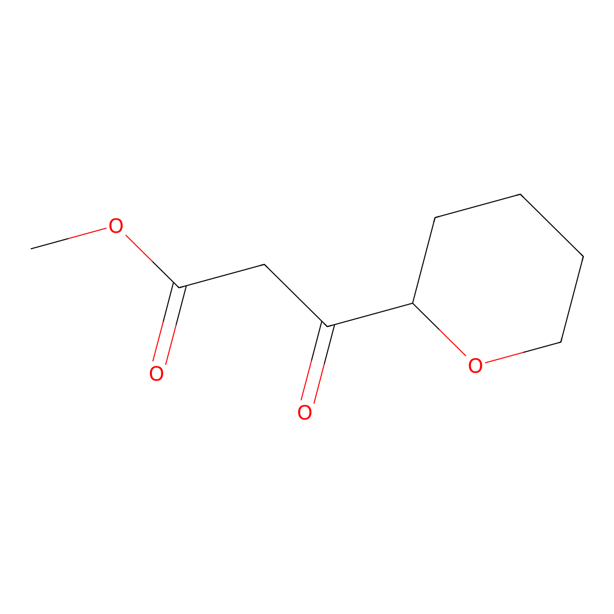 Methyl 3-(oxan-2-yl)-3-oxopropanoate molecular structure, CAS 1083229-80-4