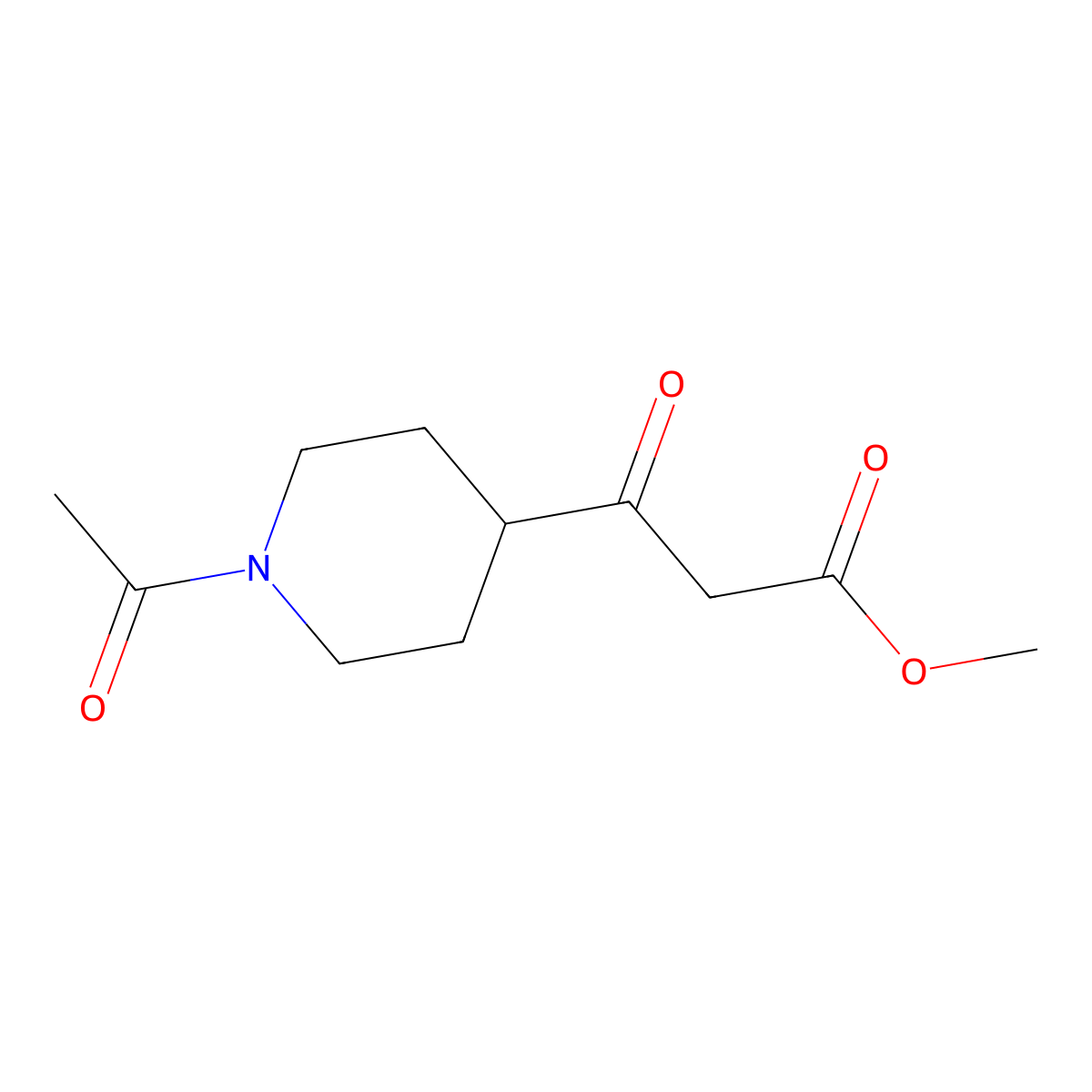 Methyl 3-(1-acetylpiperidin-4-yl)-3-oxopropanoate molecular structure, CAS 1083229-82-6