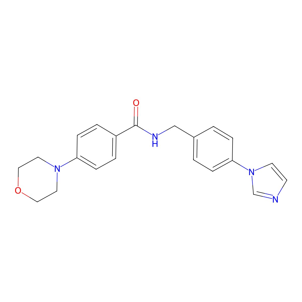 N-[4-(1H-imidazol-1-yl)benzyl]-4-(morpholin-4-yl)benzamide molecular structure, CAS 1083231-92-8