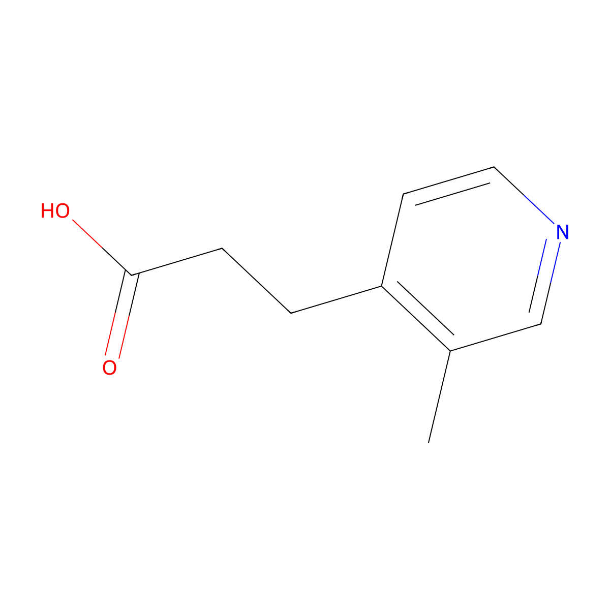 3-(3-Methylpyridin-4-yl)propanoic acid molecular structure, CAS 1083245-64-0