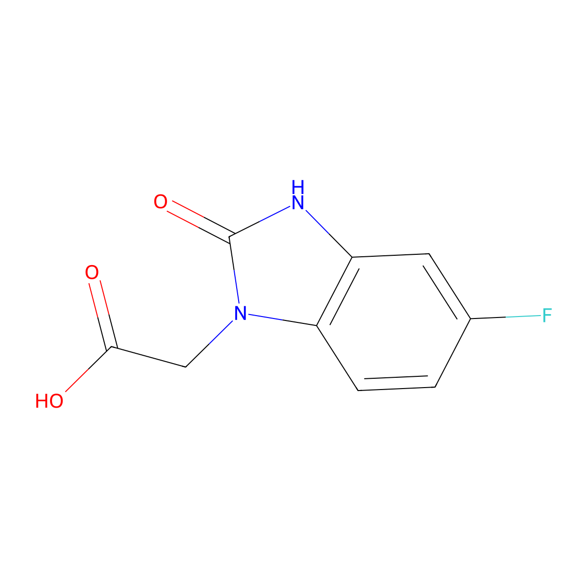 2-(5-Fluoro-2-oxo-2,3-dihydrobenzo[d]imidazol-1-yl)acetic acid molecular structure, CAS 1083245-77-5