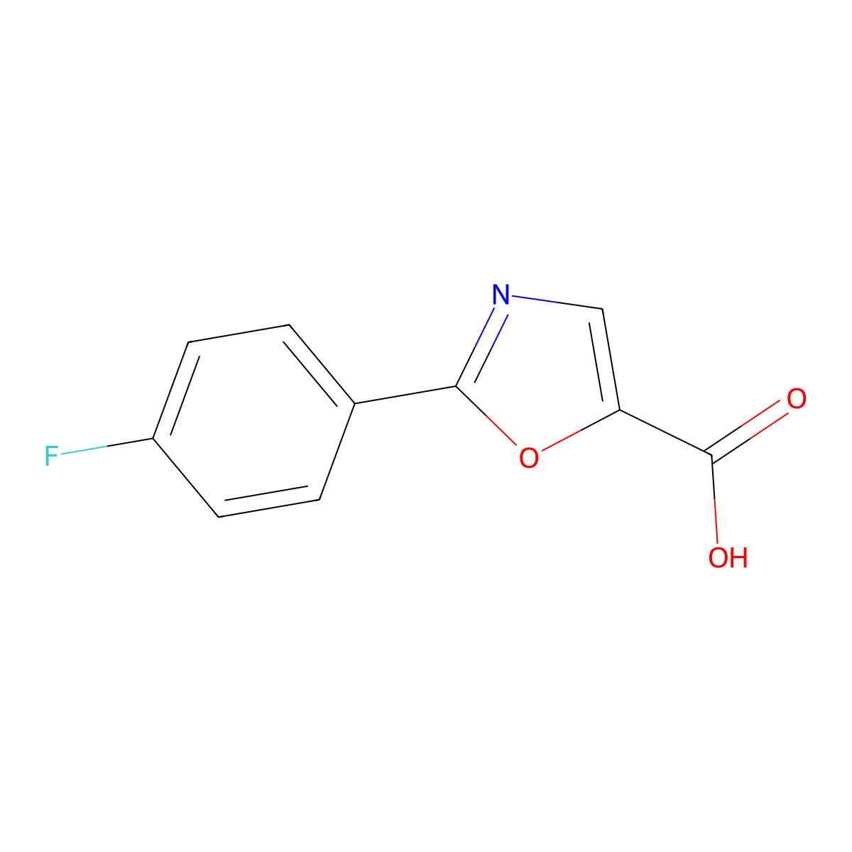 2-(4-Fluorophenyl)-1,3-oxazole-5-carboxylic acid molecular structure, CAS 1083245-98-0