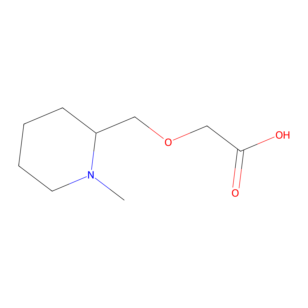 2-((1-Methylpiperidin-2-yl)methoxy)acetic acid molecular structure, CAS 1083246-11-0