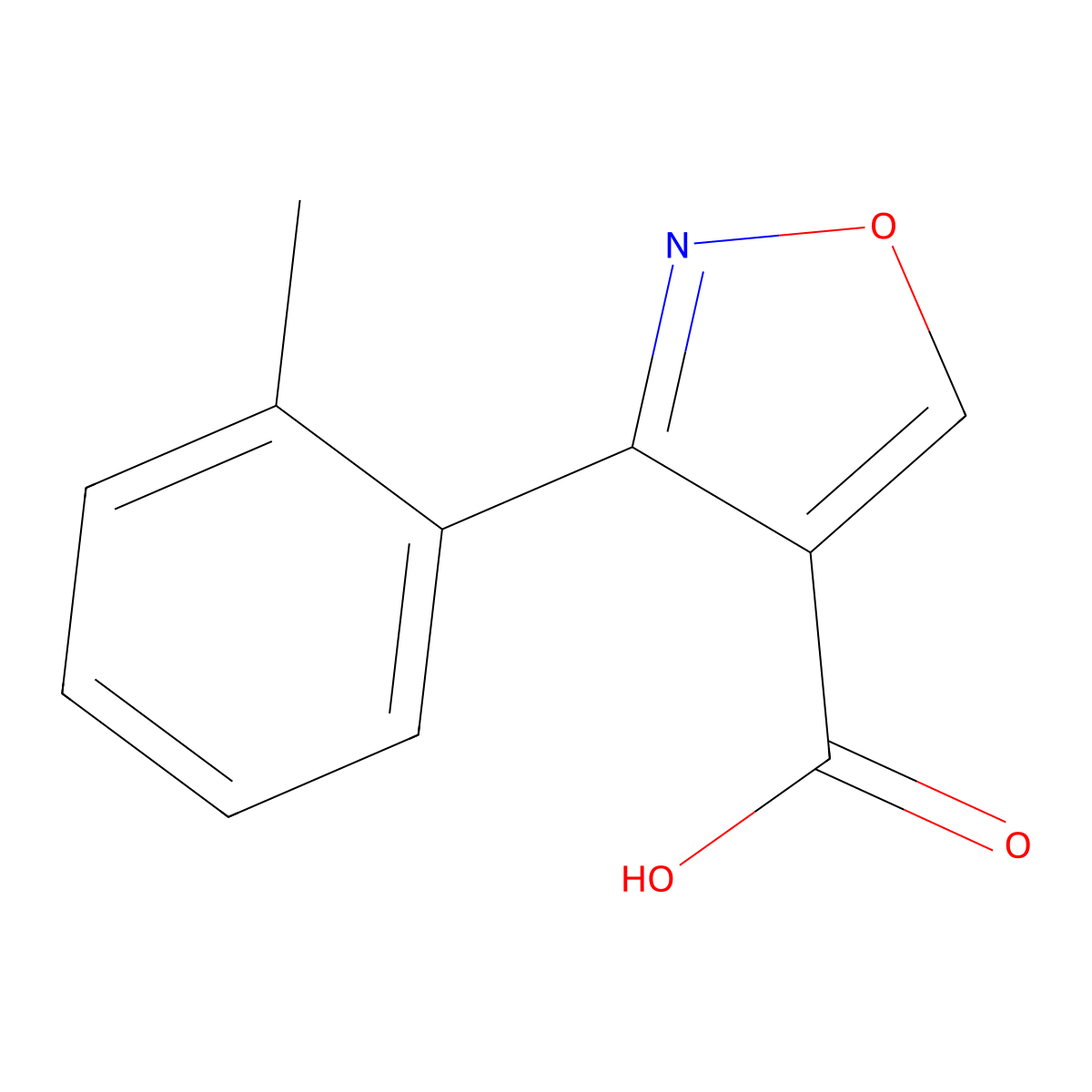 3-o-Tolyl-isoxazole-4-carboxylic acid molecular structure, CAS 1083246-19-8
