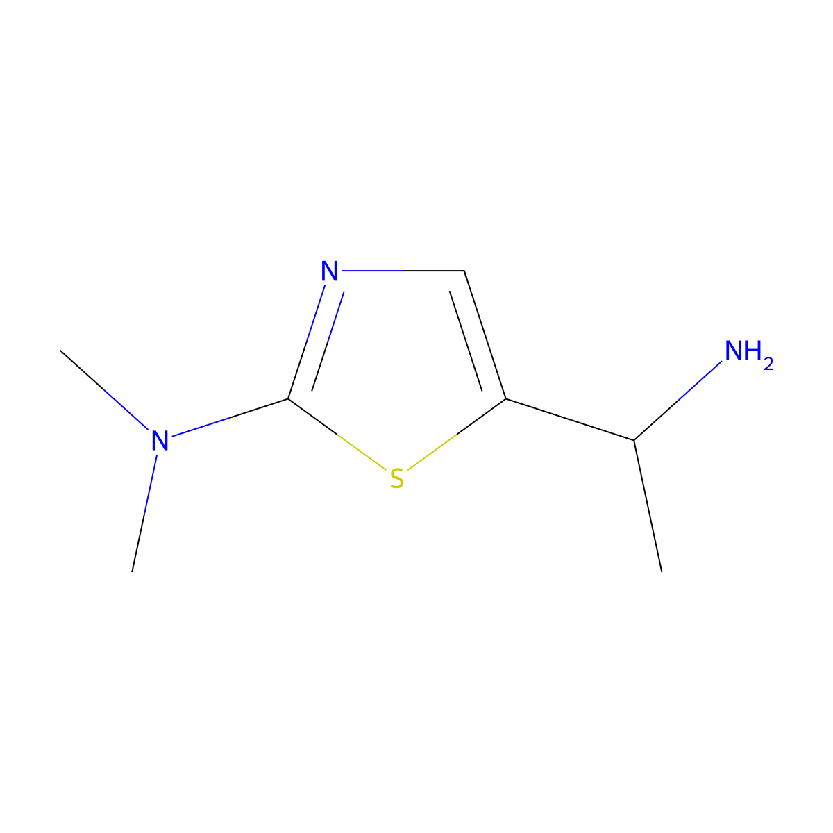 5-(1-Aminoethyl)-N,N-dimethylthiazol-2-amine molecular structure, CAS 1083246-37-0