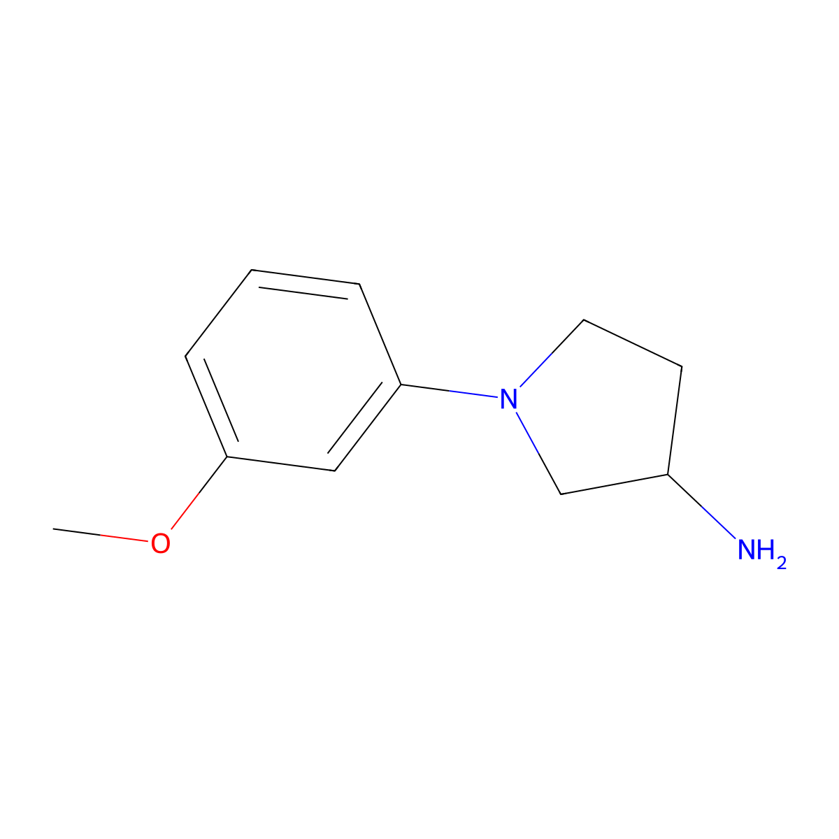 1-(3-Methoxyphenyl)pyrrolidin-3-amine molecular structure, CAS 1083246-43-8