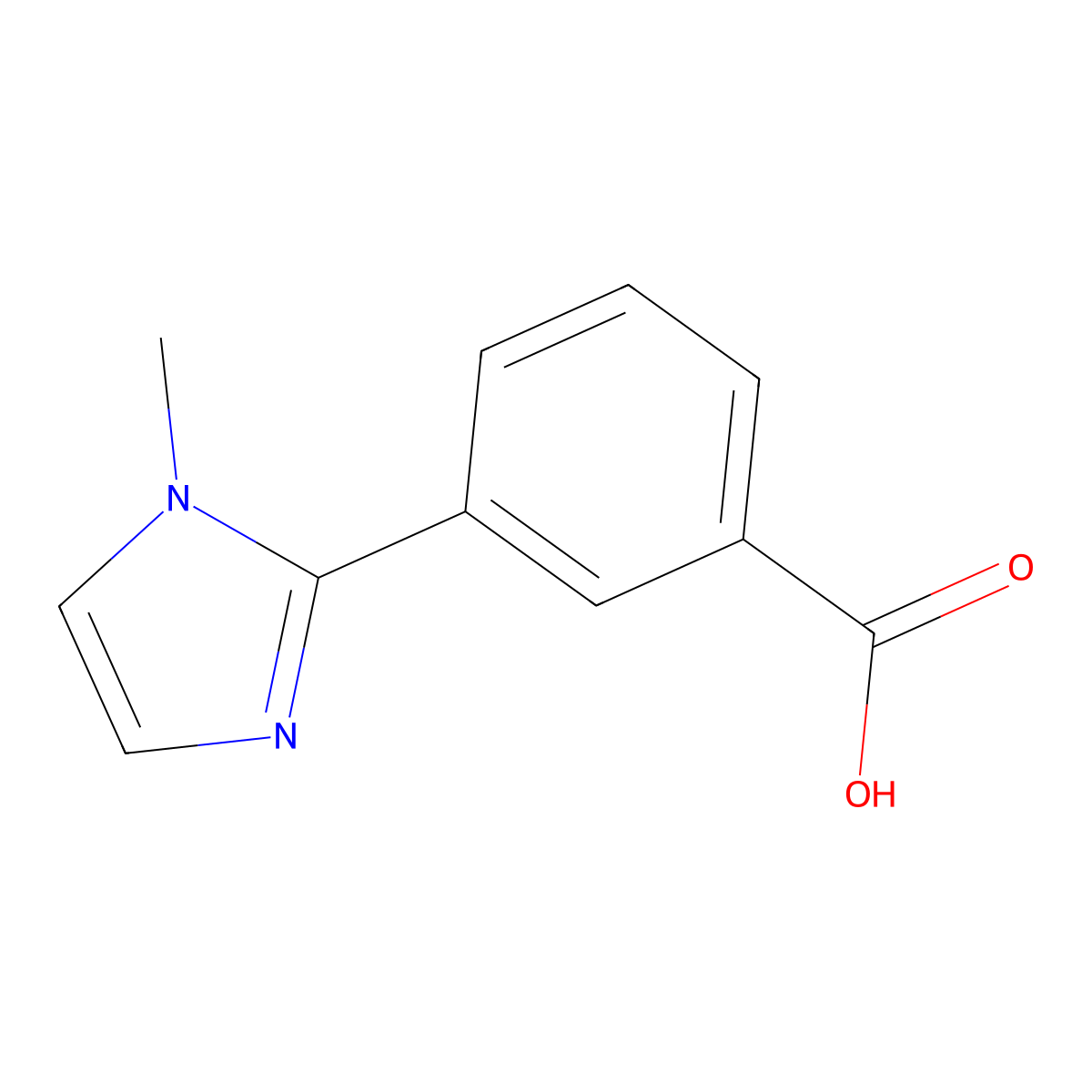 3-(1-methyl-1H-imidazol-2-yl)benzoic acid molecular structure, CAS 1083246-45-0
