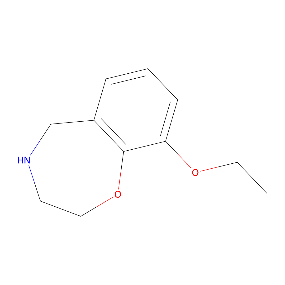 9-Ethoxy-2,3,4,5-tetrahydrobenzo[f][1,4]oxazepine molecular structure, CAS 1083246-49-4