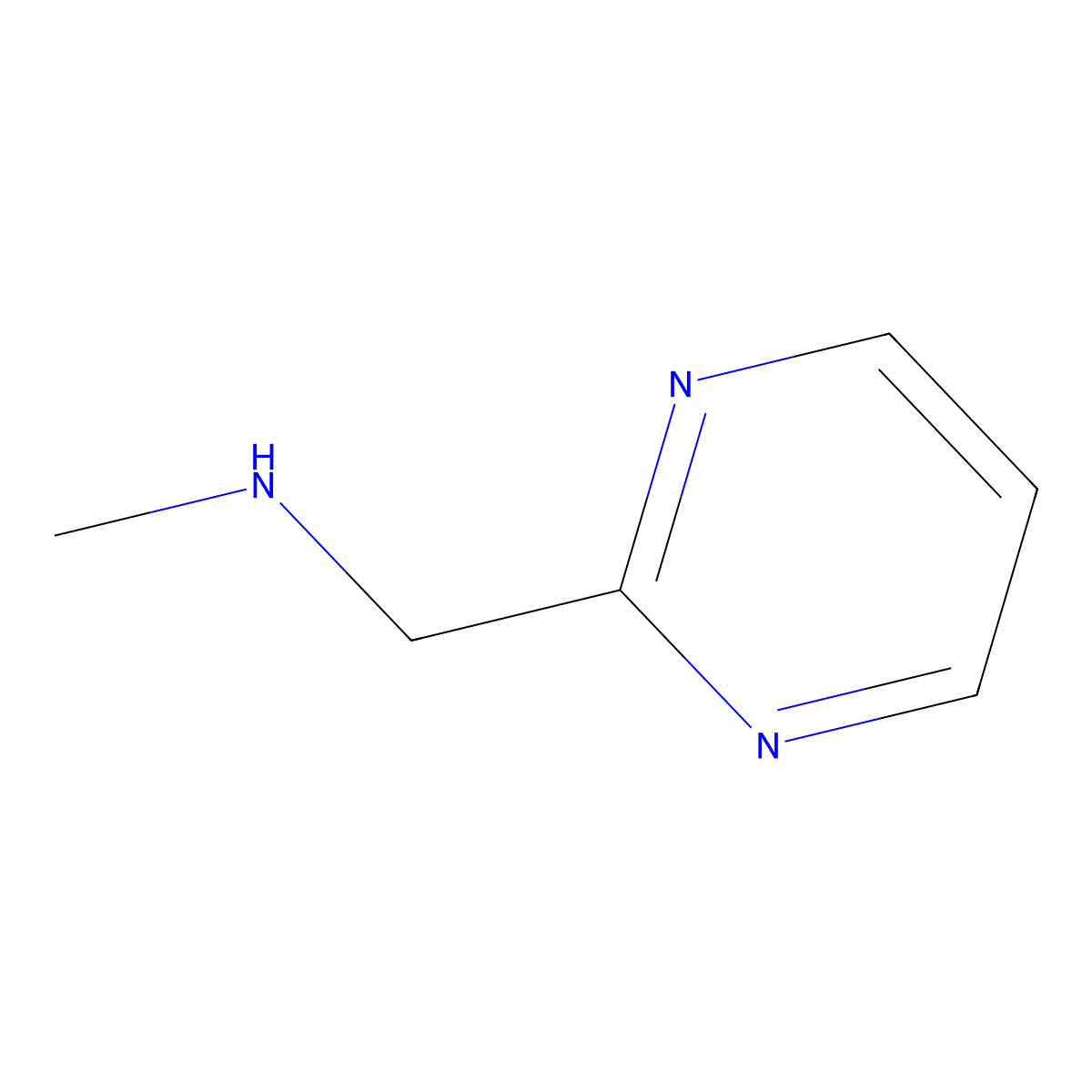 N-Methyl-2-pyrimidinemethanamine molecular structure, CAS 1083246-53-0