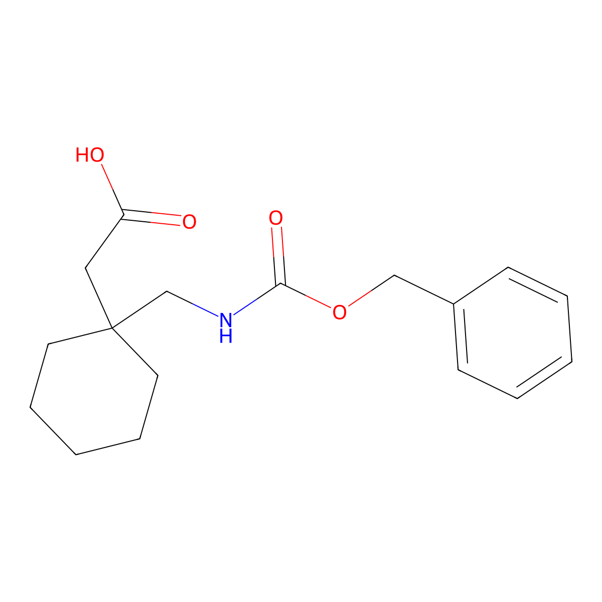 2-[1-({[(Benzyloxy)carbonyl]amino}methyl)cyclohexyl]acetic acid molecular structure, CAS 1083246-73-4