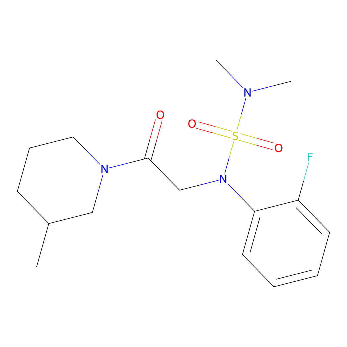 2-[N-(dimethylsulfamoyl)-2-fluoroanilino]-1-(3-methylpiperidin-1-yl)ethanone molecular structure, CAS 1083256-89-6