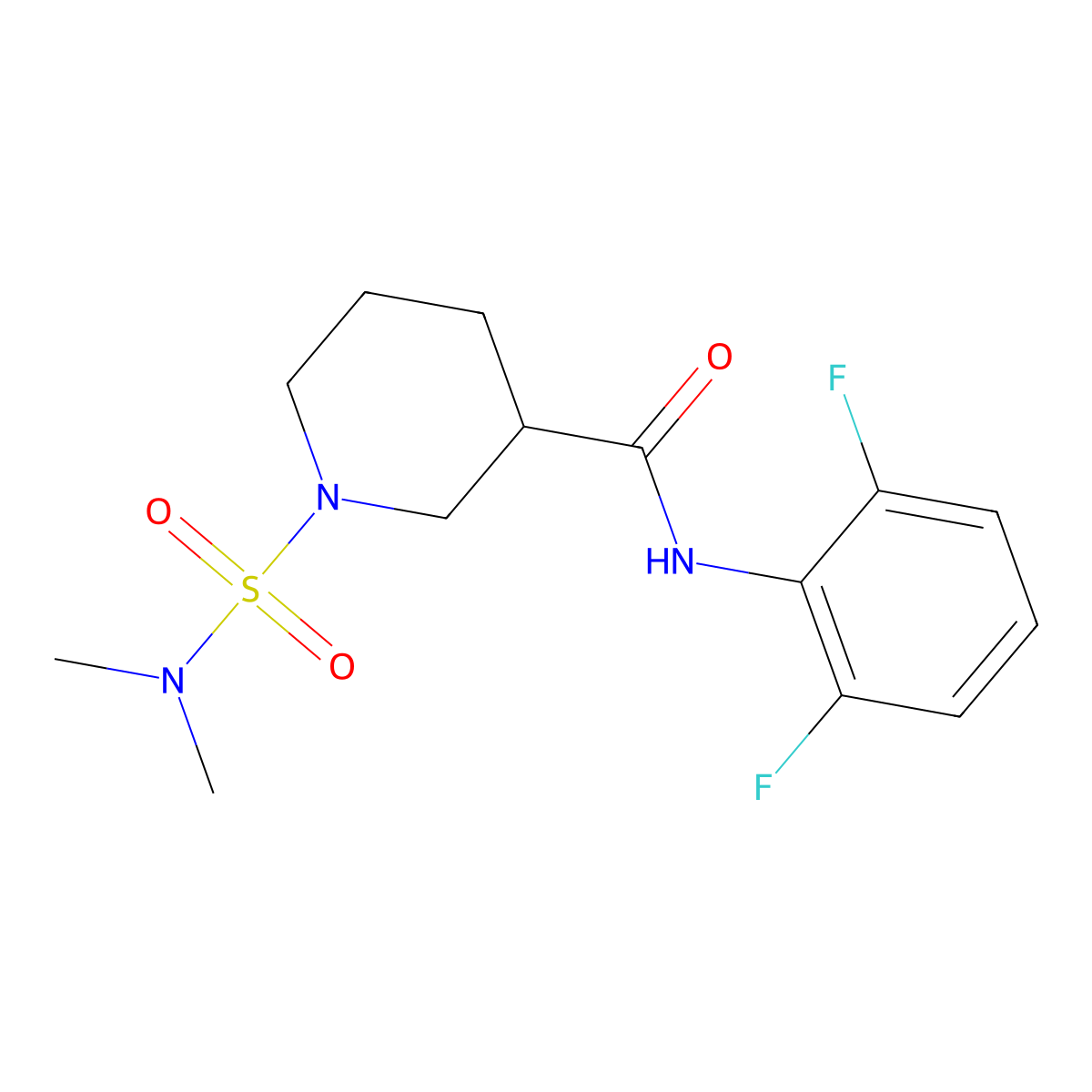 N-(2,6-difluorophenyl)-1-(dimethylsulfamoyl)piperidine-3-carboxamide molecular structure, CAS 1083269-57-1
