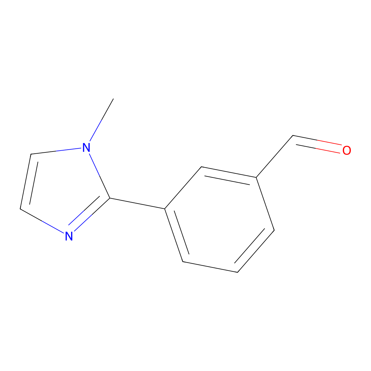3-(1-methyl-1H-imidazol-2-yl)benzaldehyde molecular structure, CAS 1083273-78-2
