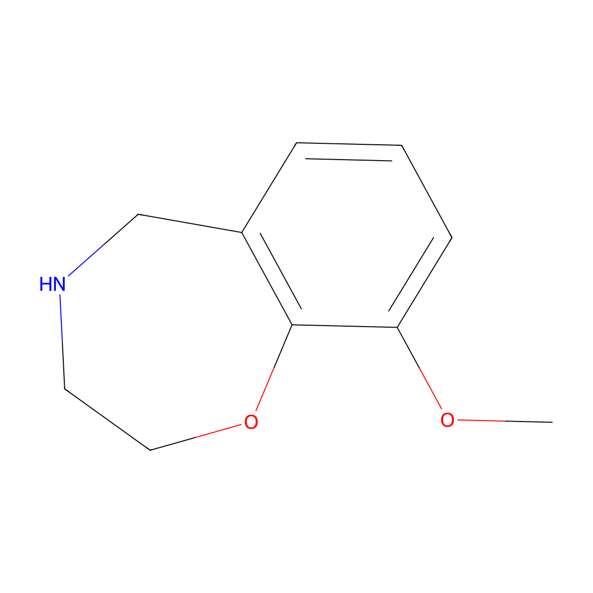 9-Methoxy-2,3,4,5-tetrahydrobenzo[f][1,4]oxazepine molecular structure, CAS 1083273-82-8