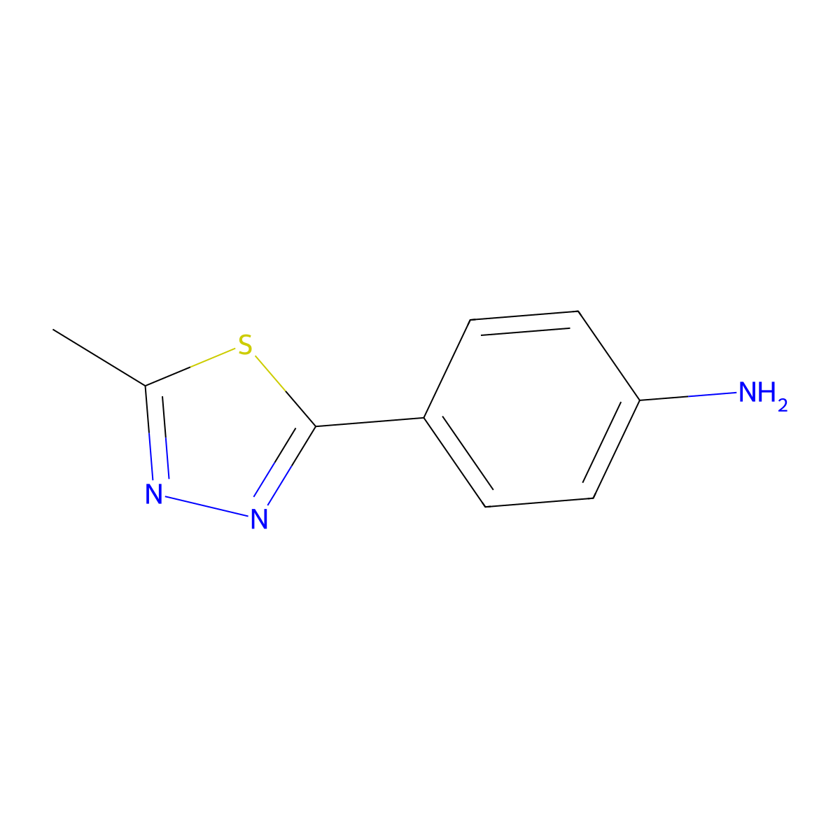 4-(5-Methyl-1,3,4-thiadiazol-2-yl)aniline molecular structure, CAS 1083273-85-1