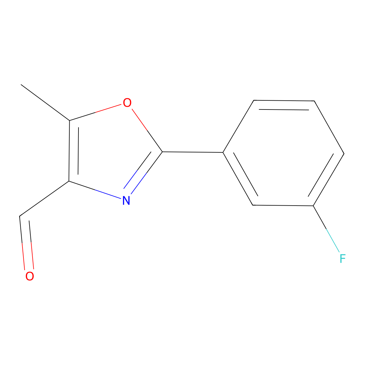 4-Oxazolecarboxaldehyde, 2-(3-fluorophenyl)-5-methyl- molecular structure, CAS 1083274-08-1