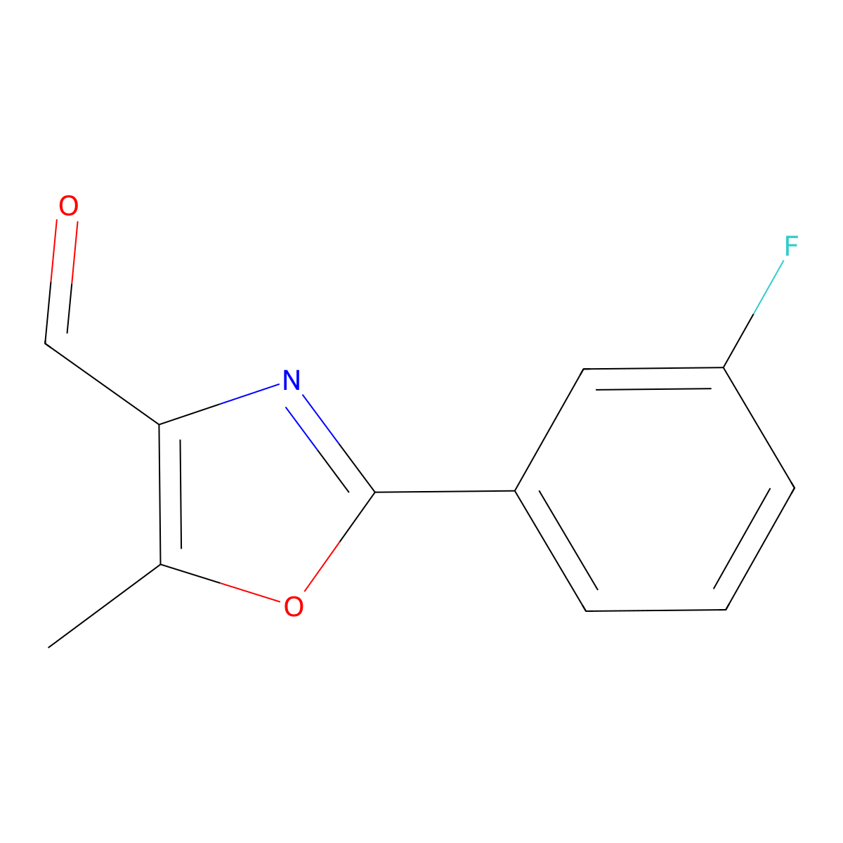 4-Oxazolecarboxaldehyde, 2-(3-fluorophenyl)-5-methyl- molecular structure, CAS 1083274-08-1
