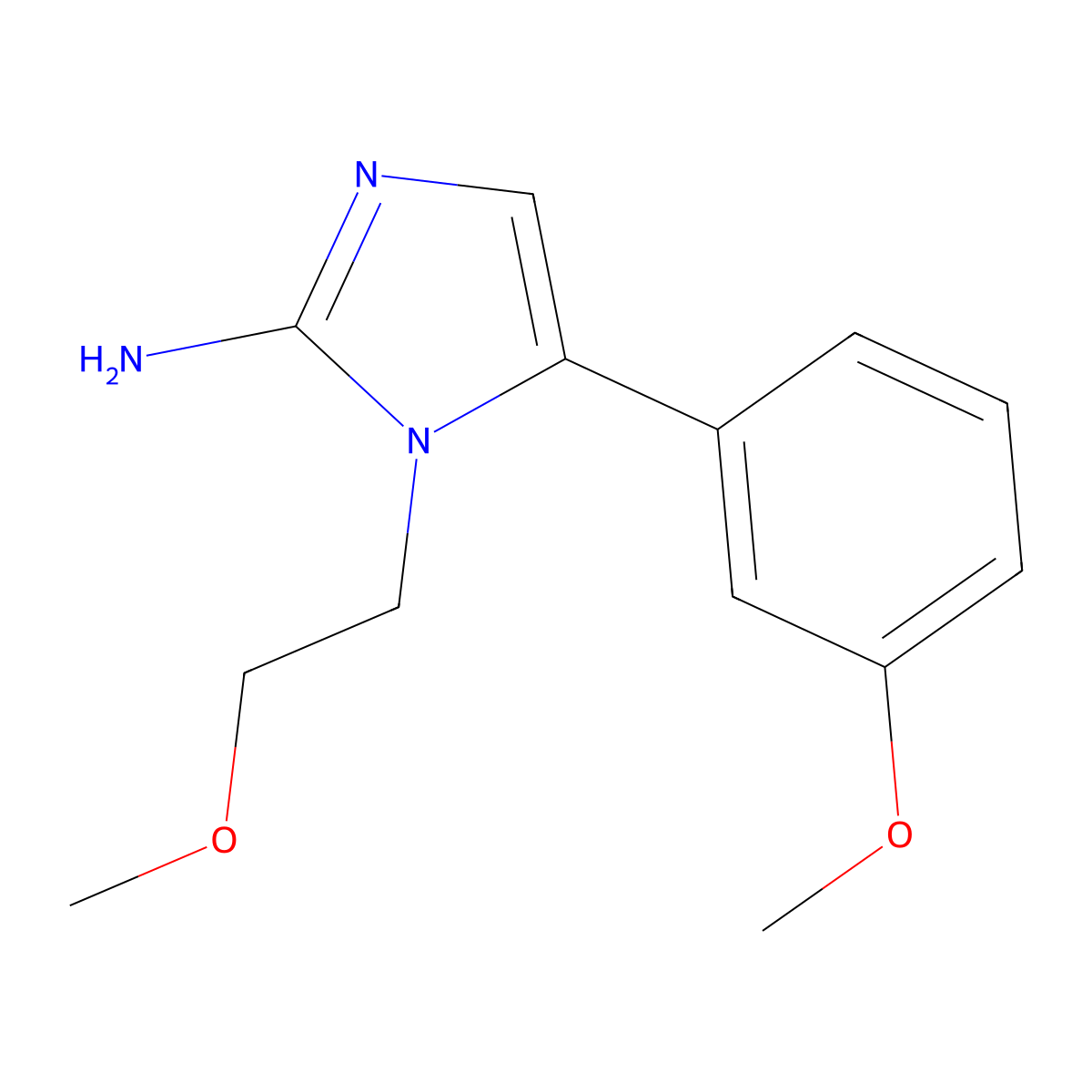 1-(2-methoxyethyl)-5-(3-methoxyphenyl)-1H-imidazol-2-amine molecular structure, CAS 1083274-12-7