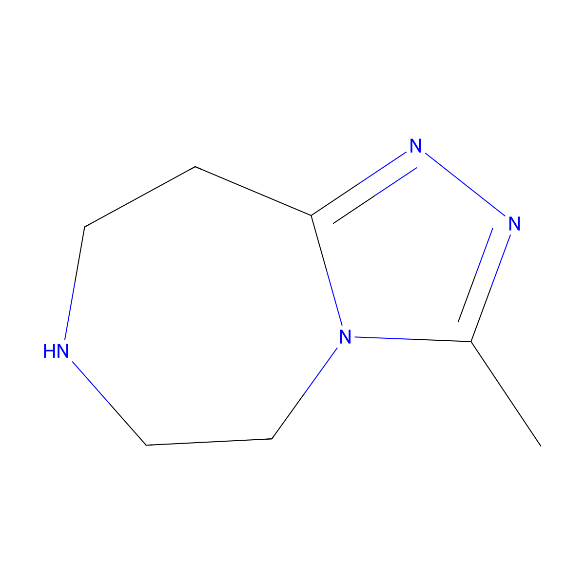 6,7,8,9-Tetrahydro-3-methyl-5H-1,2,4-triazolo(4,3-d)(1,4)diazepine molecular structure, CAS 1083274-19-4