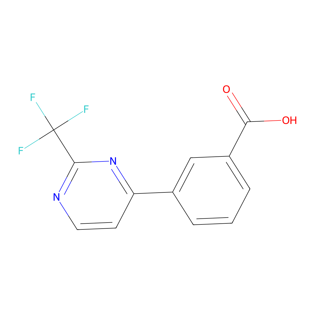 3-[2-(Trifluoromethyl)pyrimidin-4-yl]benzoic acid molecular structure, CAS 1083274-20-7