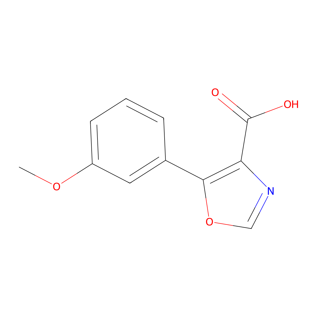 5-(3-Methoxyphenyl)oxazole-4-carboxylic acid molecular structure, CAS 1083274-30-9