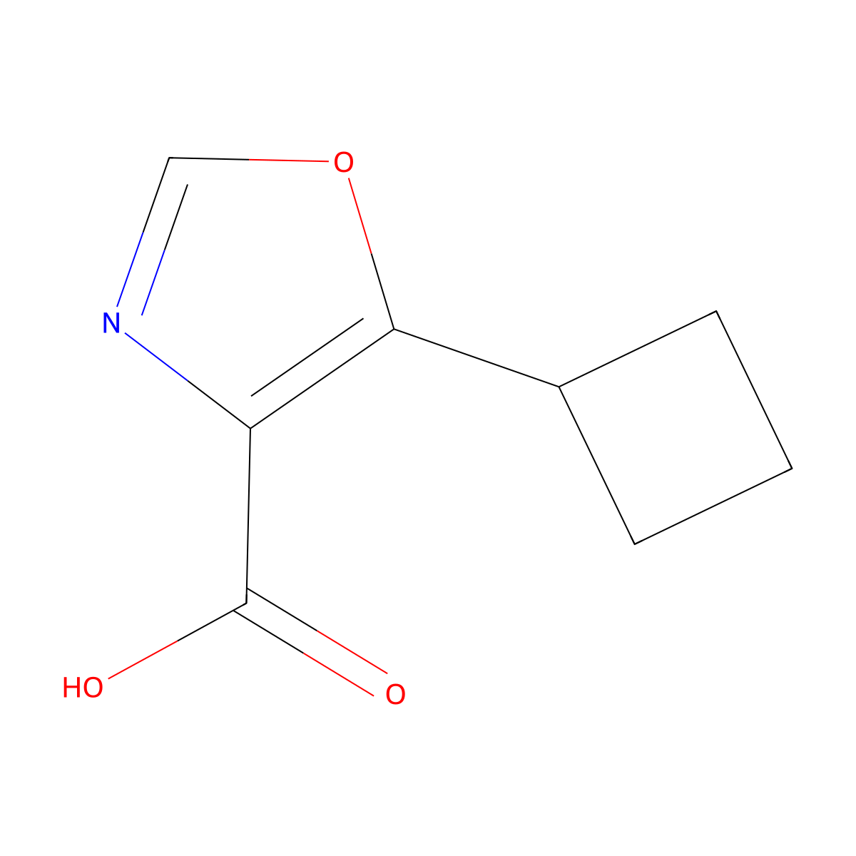 5-Cyclobutyl-1,3-oxazole-4-carboxylic acid molecular structure, CAS 1083274-51-4