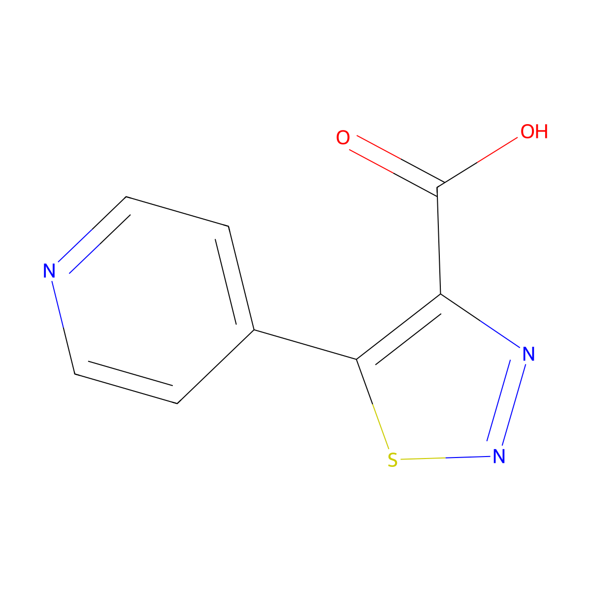 5-(Pyridin-4-yl)-1,2,3-thiadiazole-4-carboxylic acid molecular structure, CAS 1083274-55-8