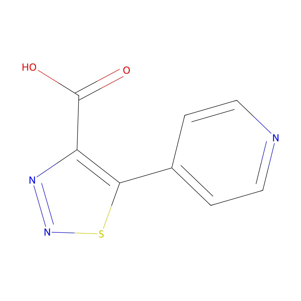 5-(Pyridin-4-yl)-1,2,3-thiadiazole-4-carboxylic acid molecular structure, CAS 1083274-55-8