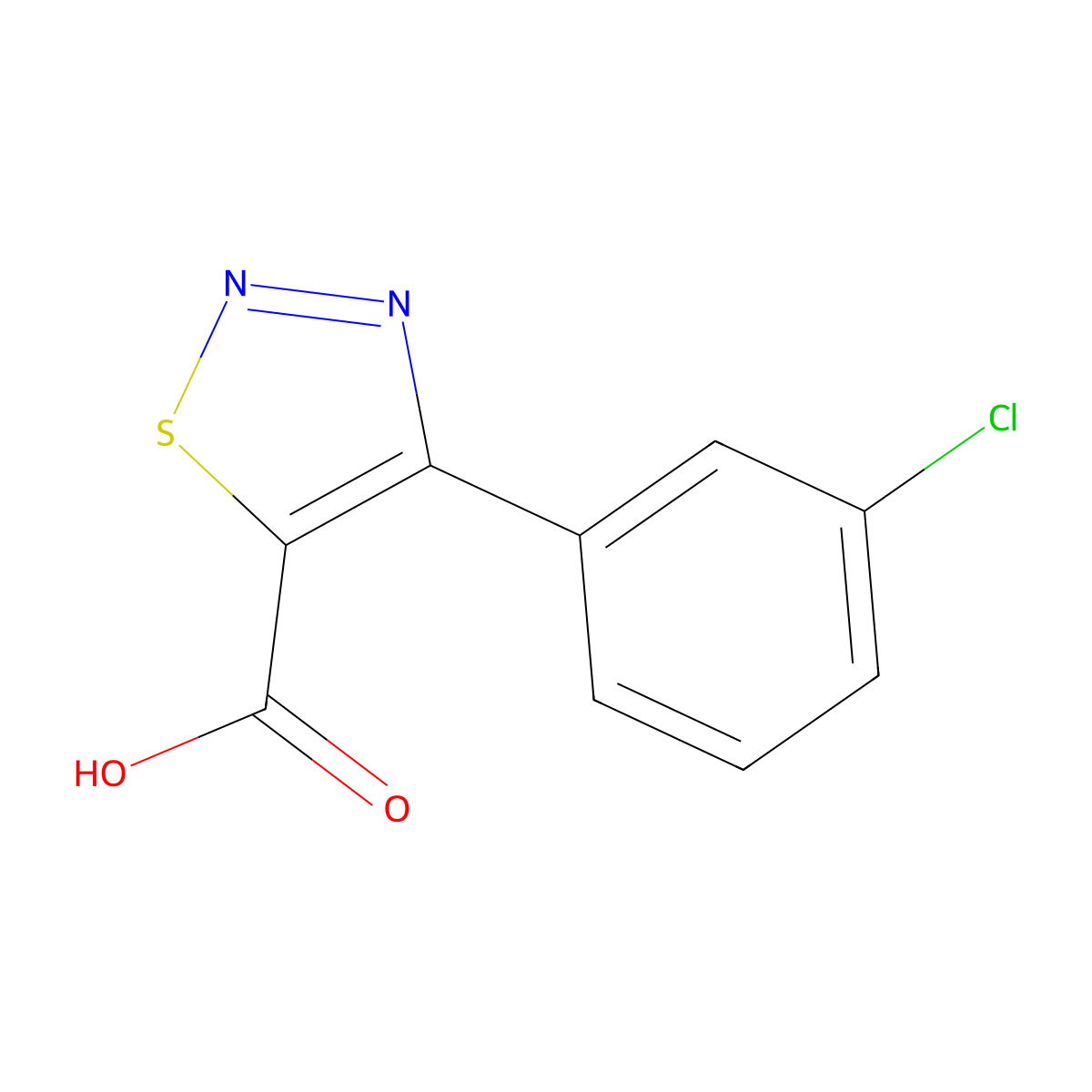4-(3-Chlorophenyl)-1,2,3-thiadiazole-5-carboxylic acid molecular structure, CAS 1083274-64-9