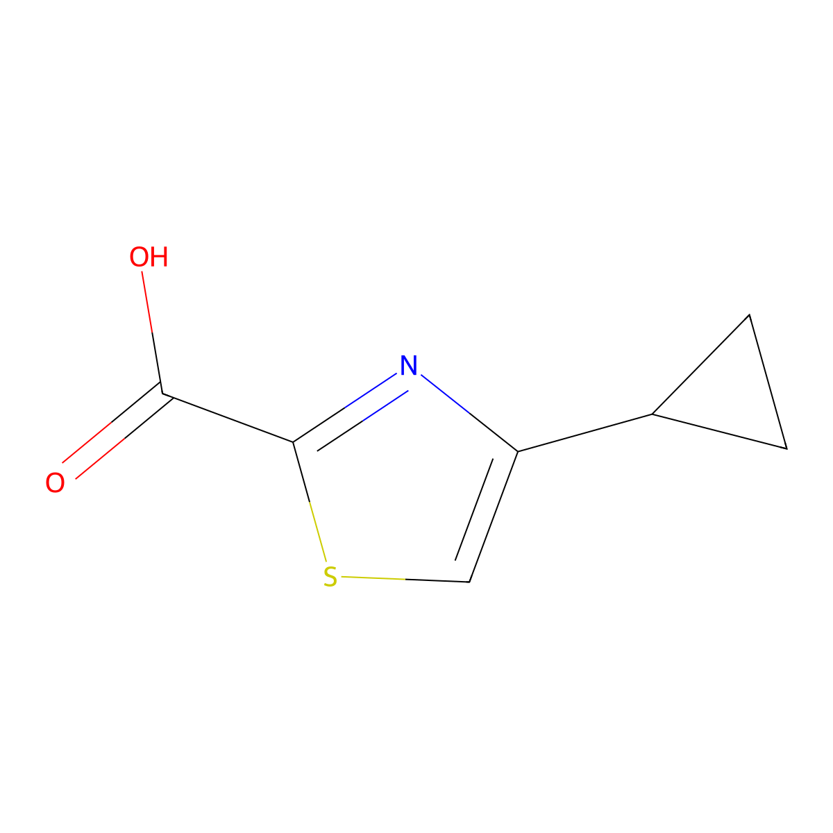 4-Cyclopropyl-1,3-thiazole-2-carboxylic acid molecular structure, CAS 1083274-67-2