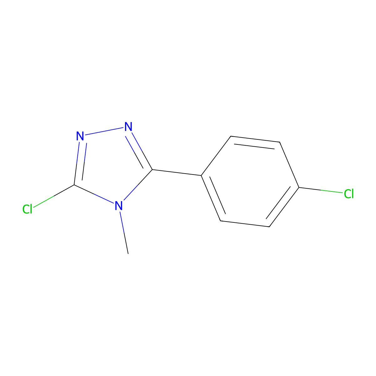 3-chloro-5-(4-chlorophenyl)-4-methyl-4H-1,2,4-triazole molecular structure, CAS 1083281-03-1