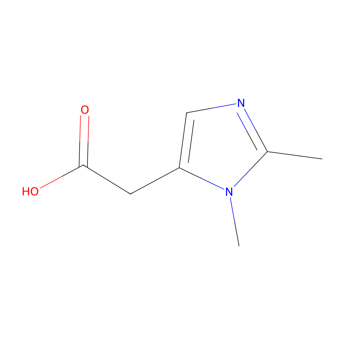 2-(1,2-dimethyl-1H-imidazol-5-yl)acetic acid molecular structure, CAS 1083282-11-4
