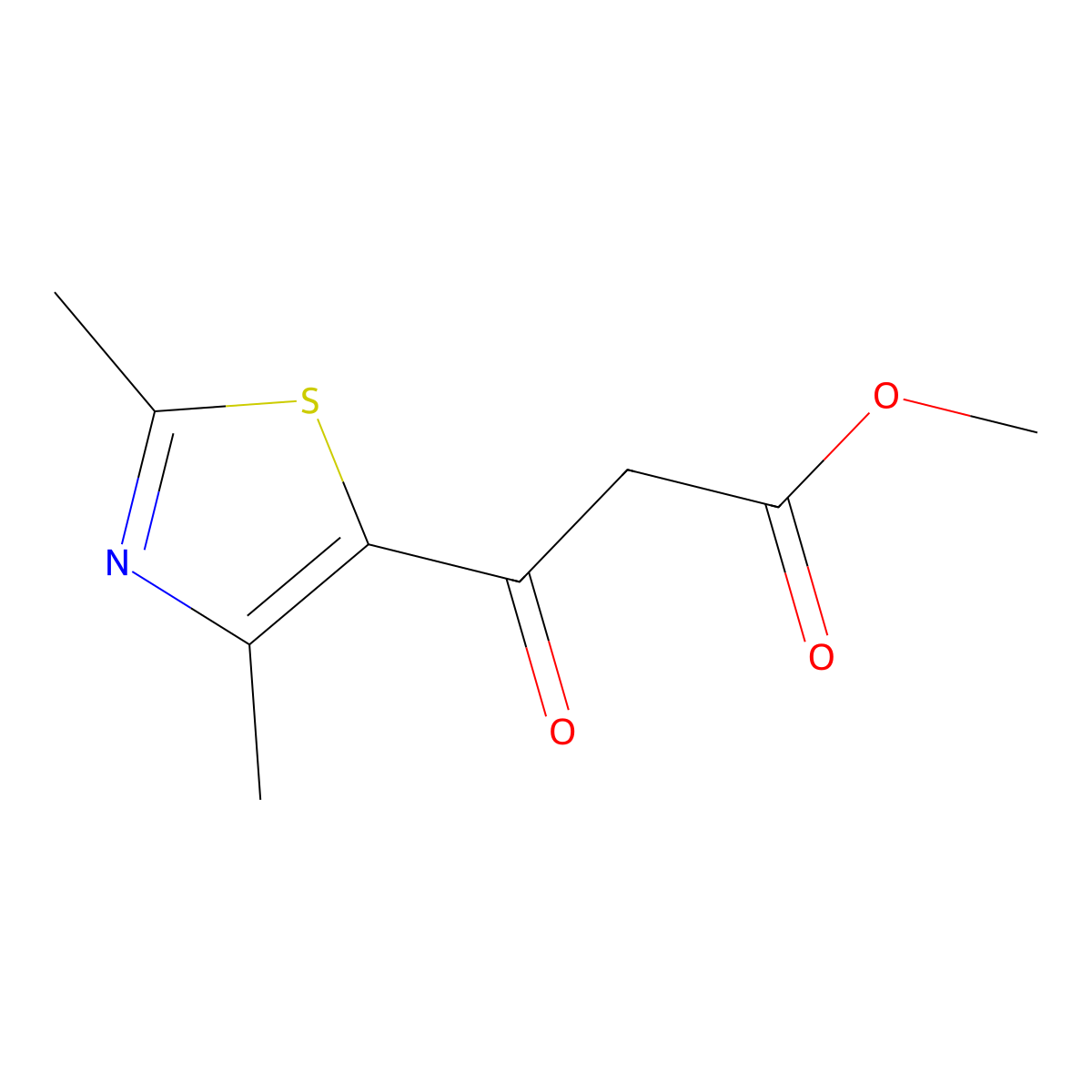 Methyl 3-(2,4-dimethylthiazol-5-yl)-3-oxopropanoate molecular structure, CAS 1083282-21-6