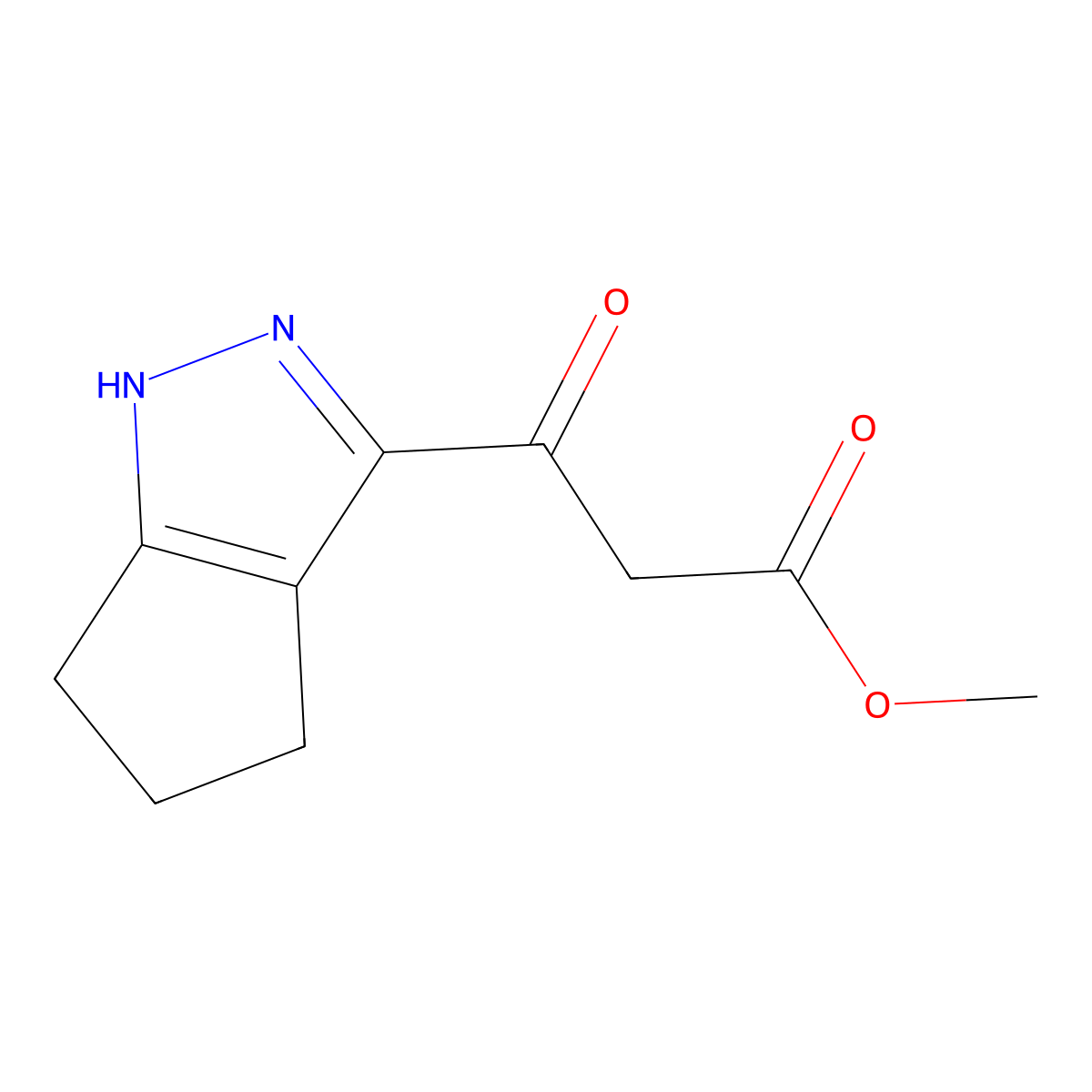 methyl 3-{1H,4H,5H,6H-cyclopenta[c]pyrazol-3-yl}-3-oxopropanoate molecular structure, CAS 1083282-51-2