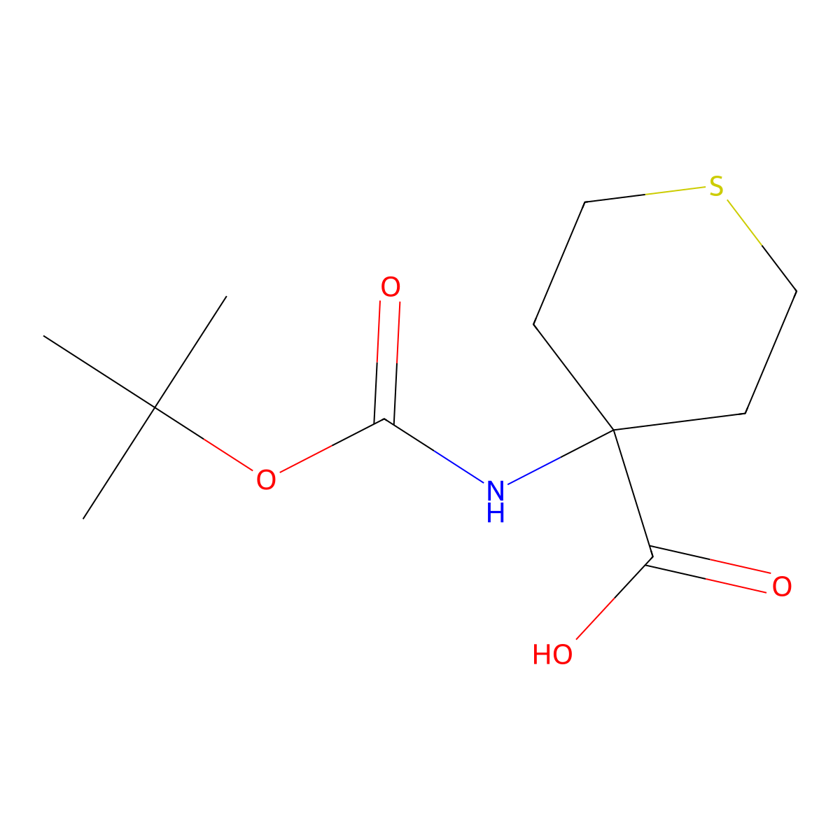 4-{[(Tert-butoxy)carbonyl]amino}thiane-4-carboxylic acid molecular structure, CAS 108329-81-3
