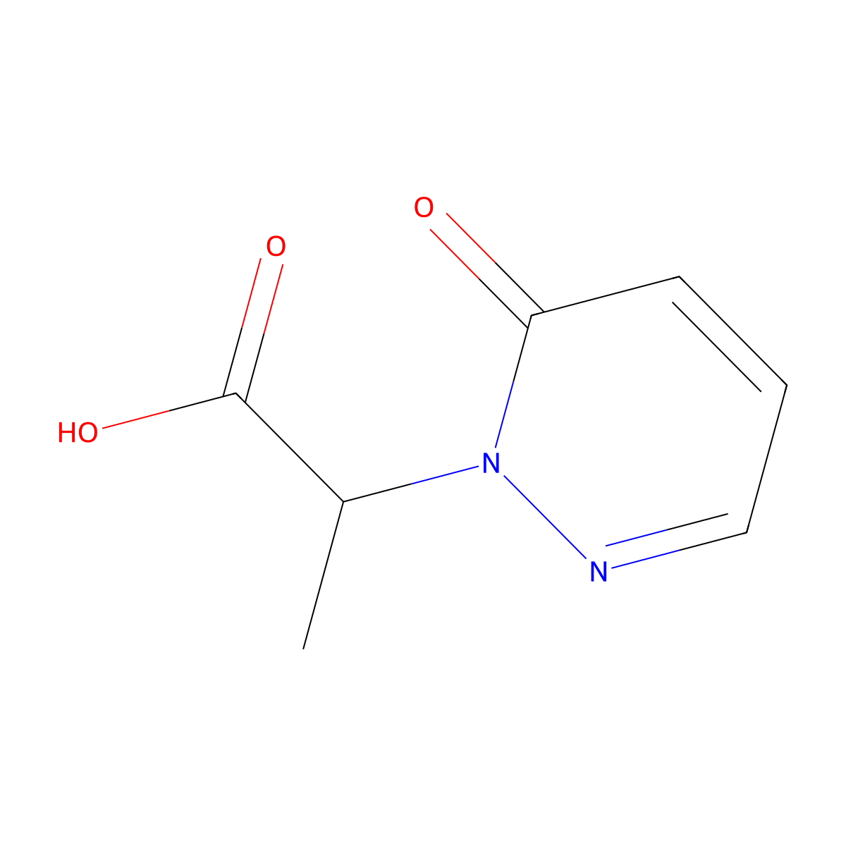 2-(6-oxopyridazin-1(6H)-yl)propanoic acid molecular structure, CAS 1083299-24-4