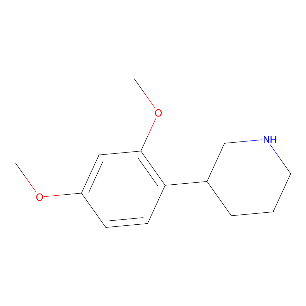 3-(2,4-Dimethoxyphenyl)piperidine molecular structure, CAS 1083299-51-7