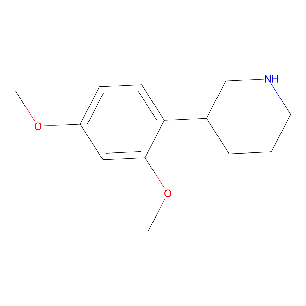 3-(2,4-Dimethoxyphenyl)piperidine molecular structure, CAS 1083299-51-7