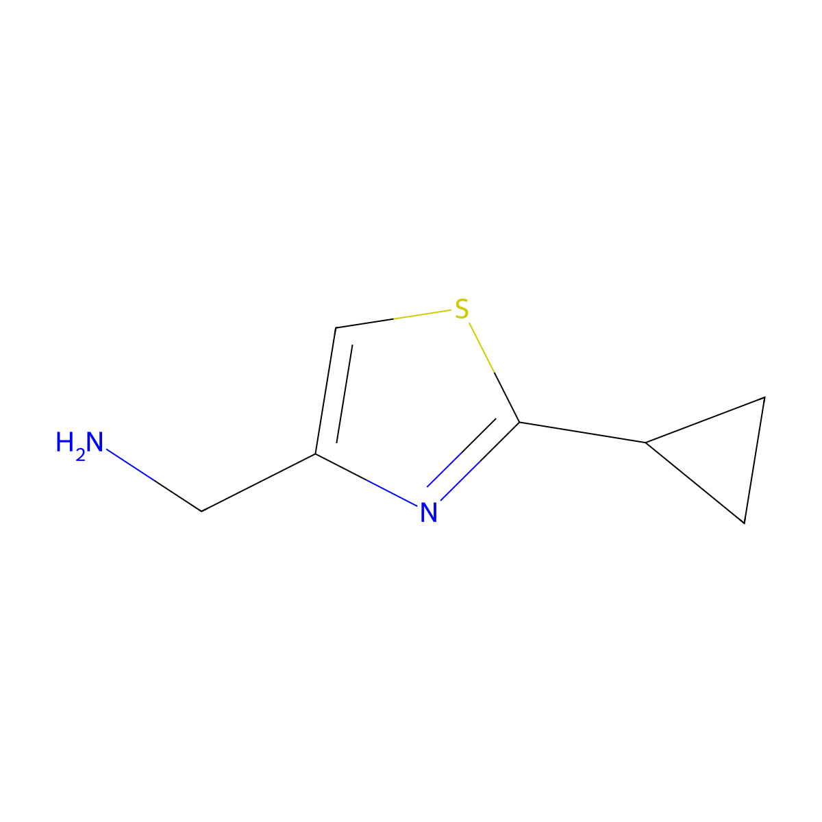 (2-Cyclopropylthiazol-4-yl)methanamine molecular structure, CAS 1083299-53-9