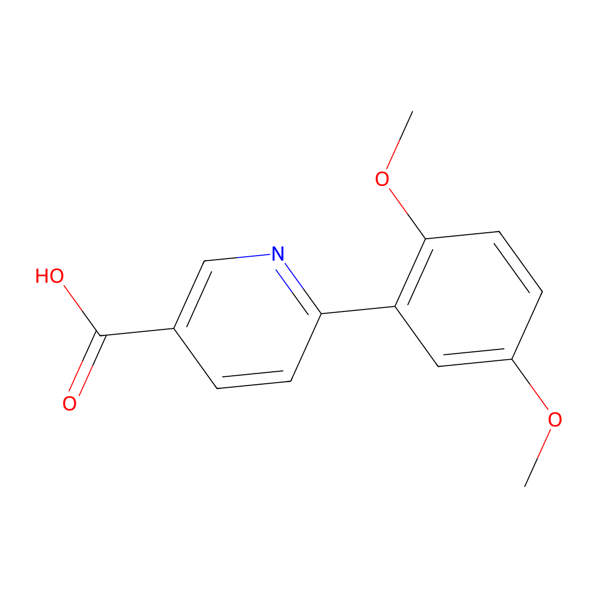 6-(2,5-Dimethoxyphenyl)pyridine-3-carboxylic acid molecular structure, CAS 1083299-60-8
