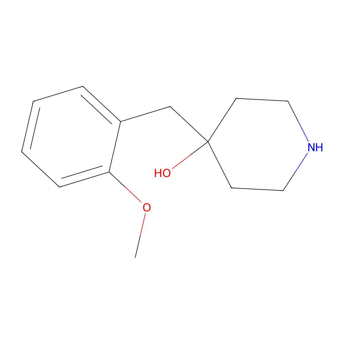 4-[(2-Methoxyphenyl)methyl]piperidin-4-ol molecular structure, CAS 1083299-72-2