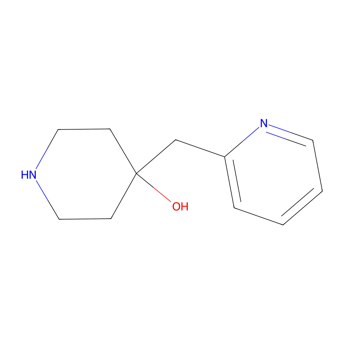 4-[(Pyridin-2-yl)methyl]piperidin-4-ol molecular structure, CAS 1083299-73-3