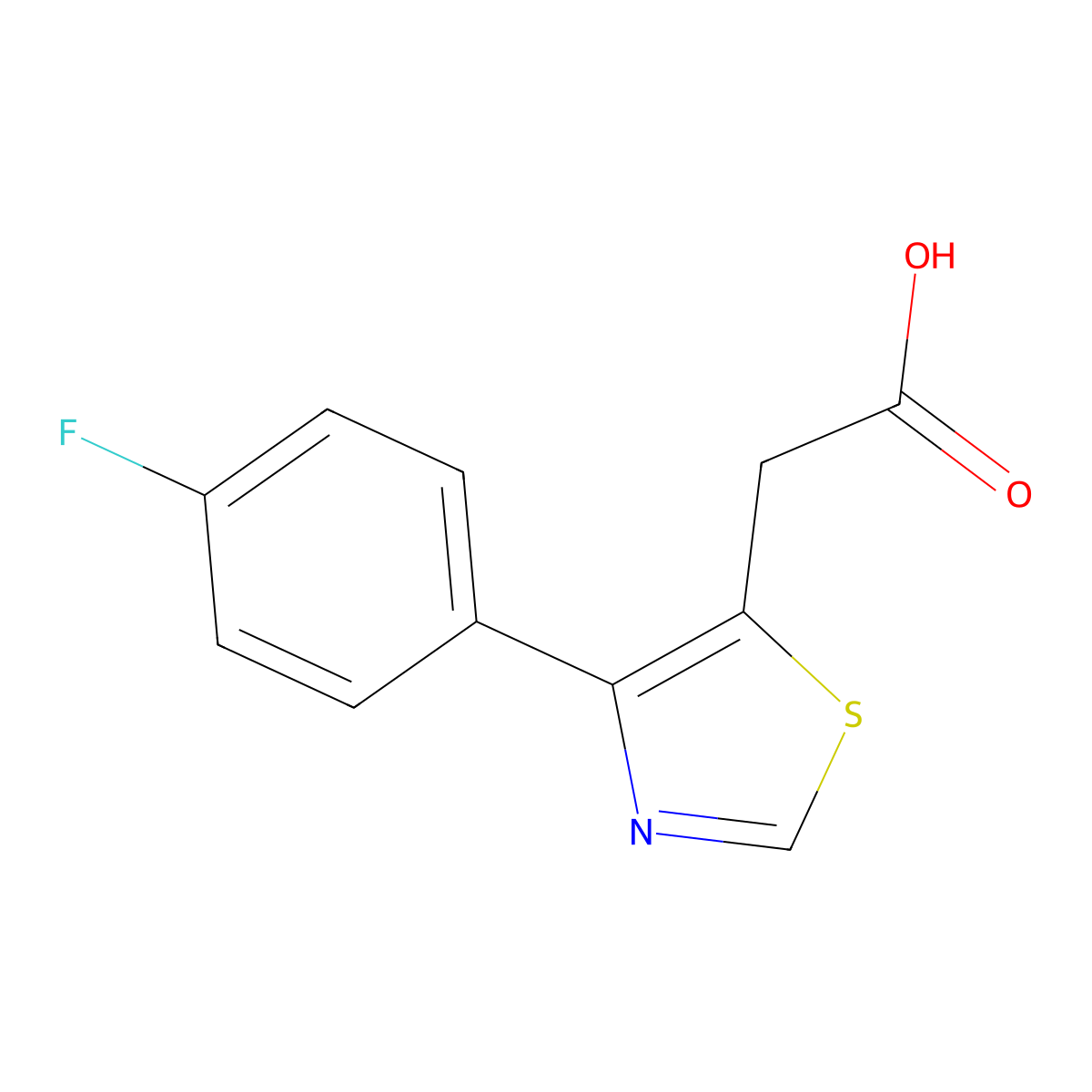 [4-(4-Fluoro-phenyl)-thiazol-5-yl]-acetic acid molecular structure, CAS 1083299-81-3