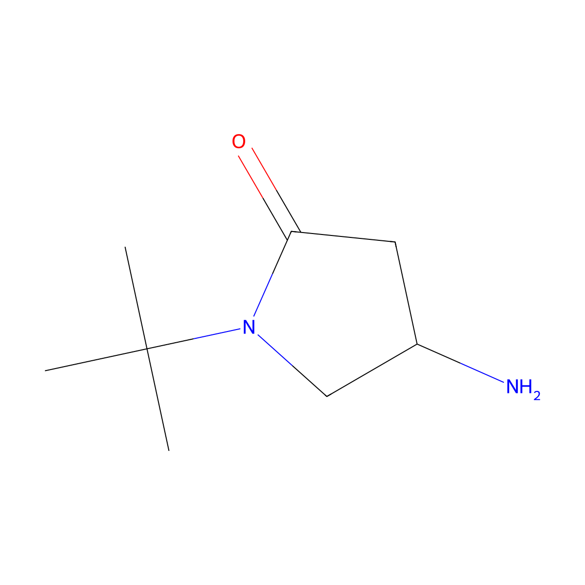 4-Amino-1-tert-butylpyrrolidin-2-one molecular structure, CAS 1083300-41-7