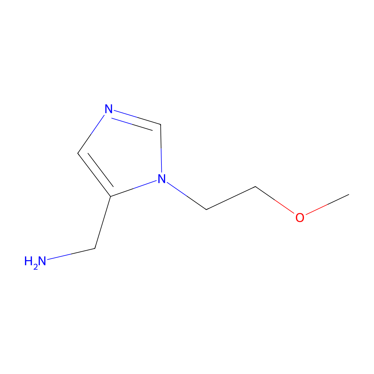 1-[1-(2-methoxyethyl)-1H-imidazol-5-yl]methanamine molecular structure, CAS 1083300-53-1
