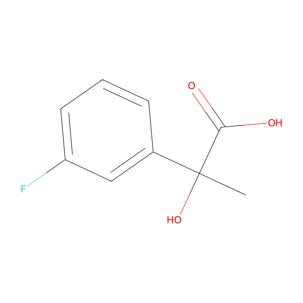 2-(3-Fluorophenyl)-2-hydroxypropanoic acid molecular structure, CAS 1083317-38-7