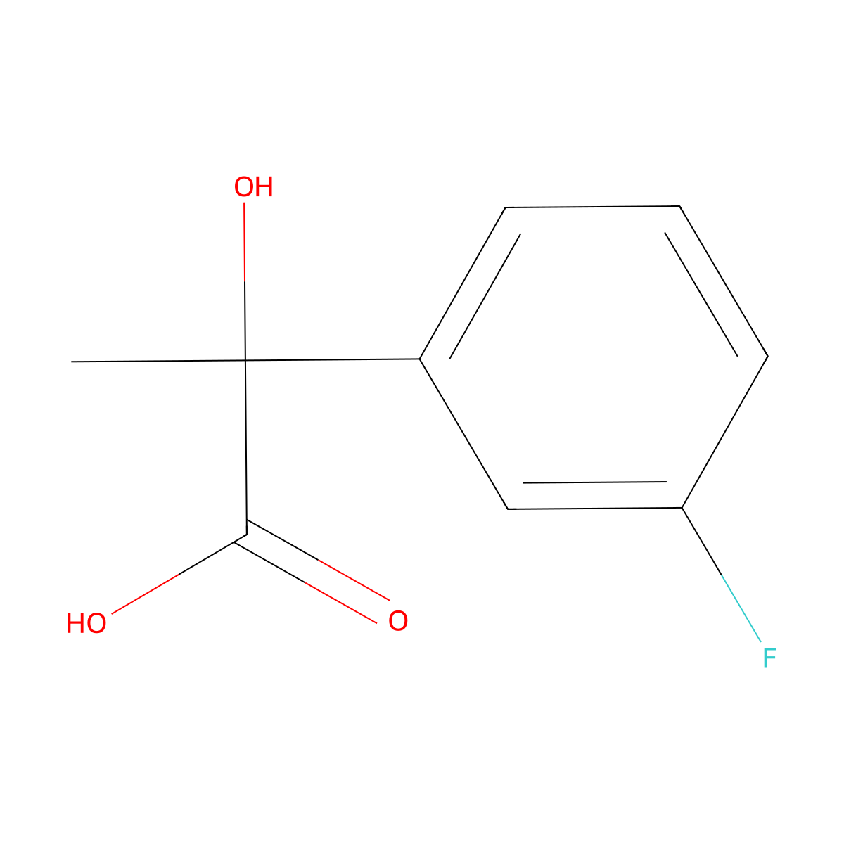 2-(3-Fluorophenyl)-2-hydroxypropanoic acid molecular structure, CAS 1083317-38-7